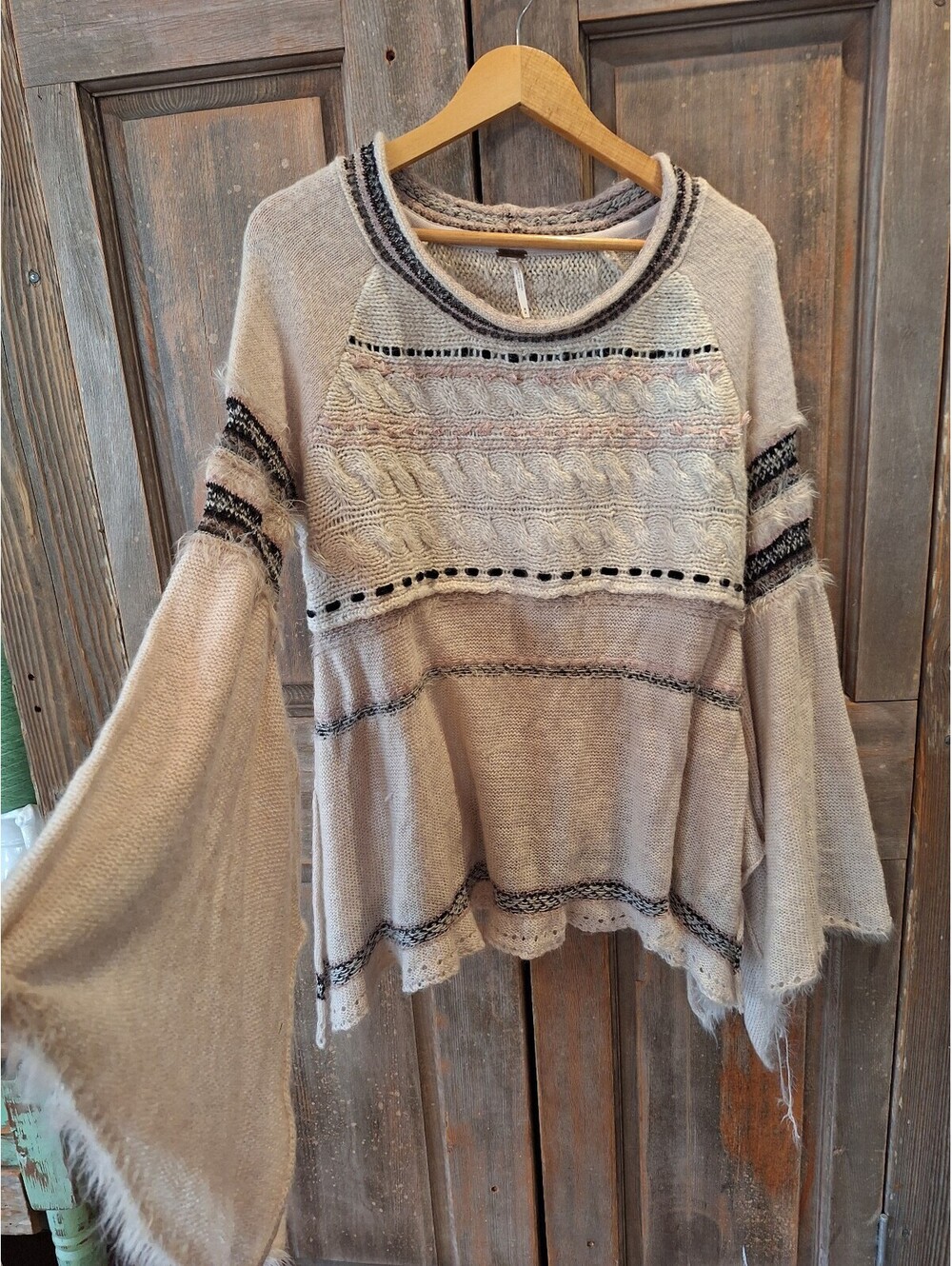 Free People sweater, hippie, loose arm, flowy bohemian. Medium.